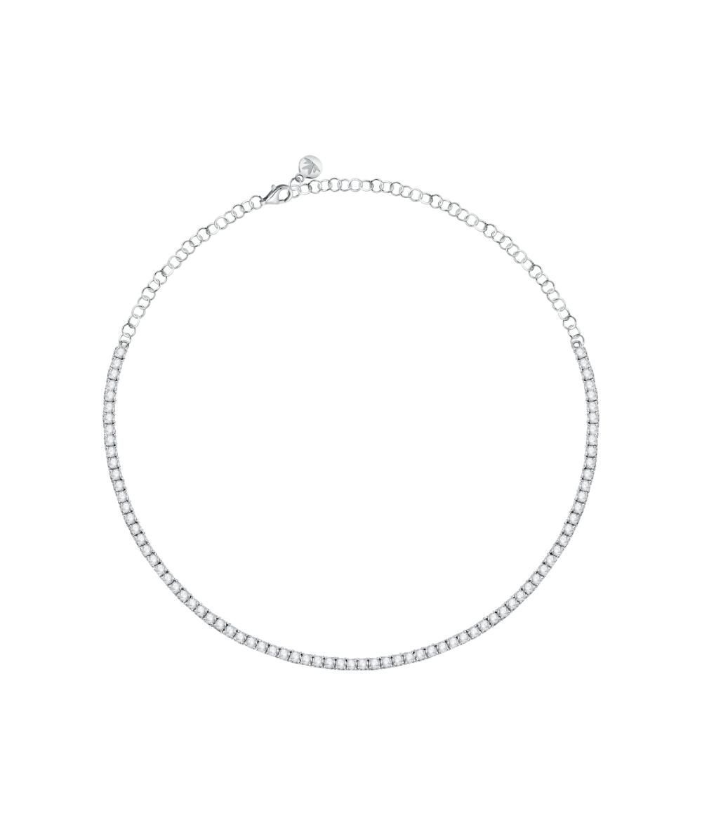 Colier de damă din argint sterling Tesori tenis cu pietre albe, reglabil, MORELLATO