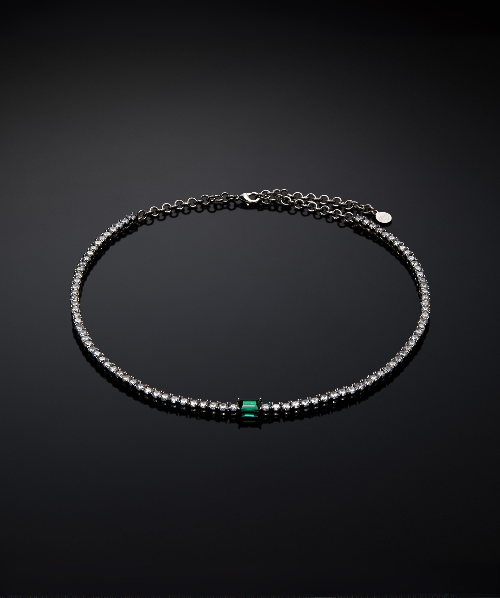 Colier de damă Smarald reglabil cu zirconiu și nanopietre, CHIARA FERRAGNI