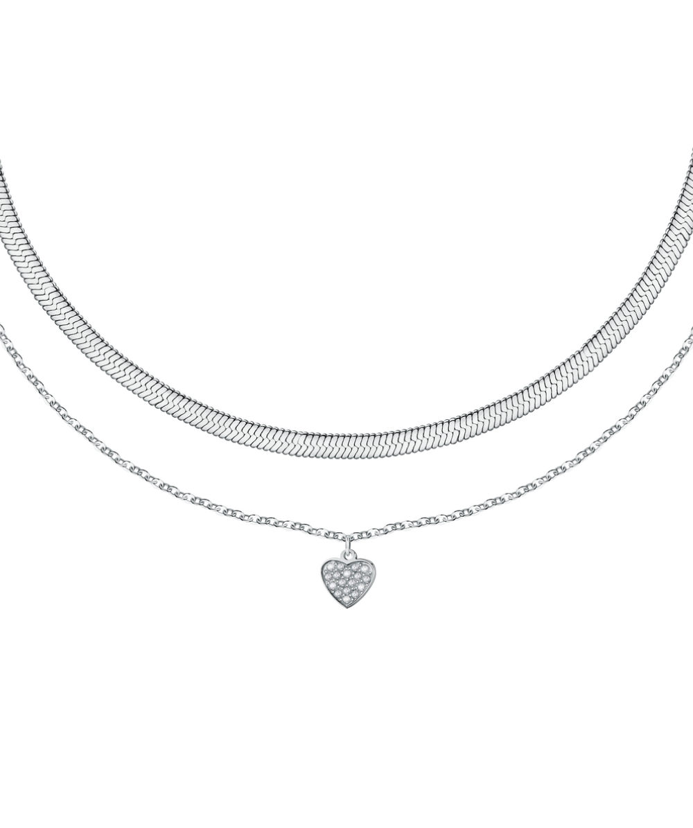 Colier dublu cu pandantiv inimă pentru femei, LA PETITE STORY