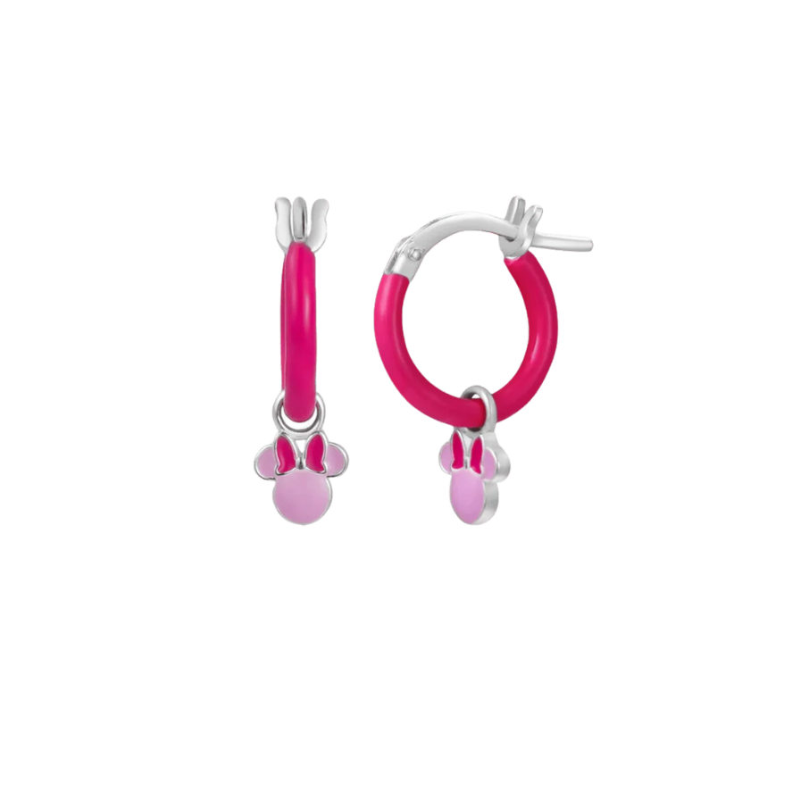 Cercei pentru copii din argint sterling, creație creolă Disney cu pandantiv Minnie