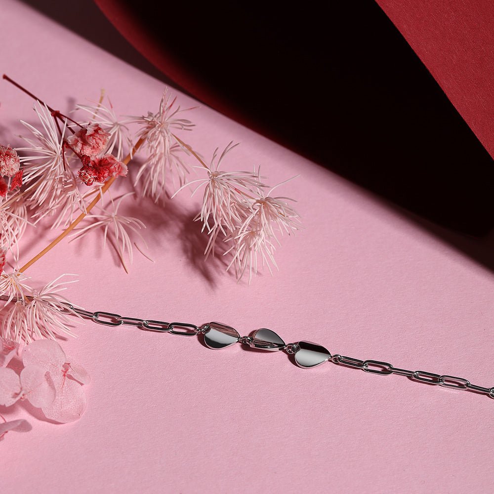 Bratara Talismani ajustabila 16 cm + extensie 3 cm, cu trei inimioare - Bratari ajustabile - saww05 - MORELLATO - Tessora