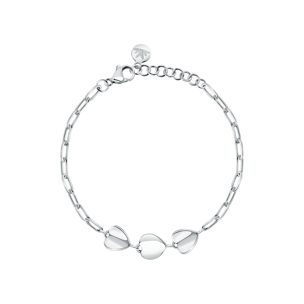 Bratara Talismani ajustabila 16 cm + extensie 3 cm, cu trei inimioare - Bratari ajustabile - saww05 - MORELLATO - Tessora