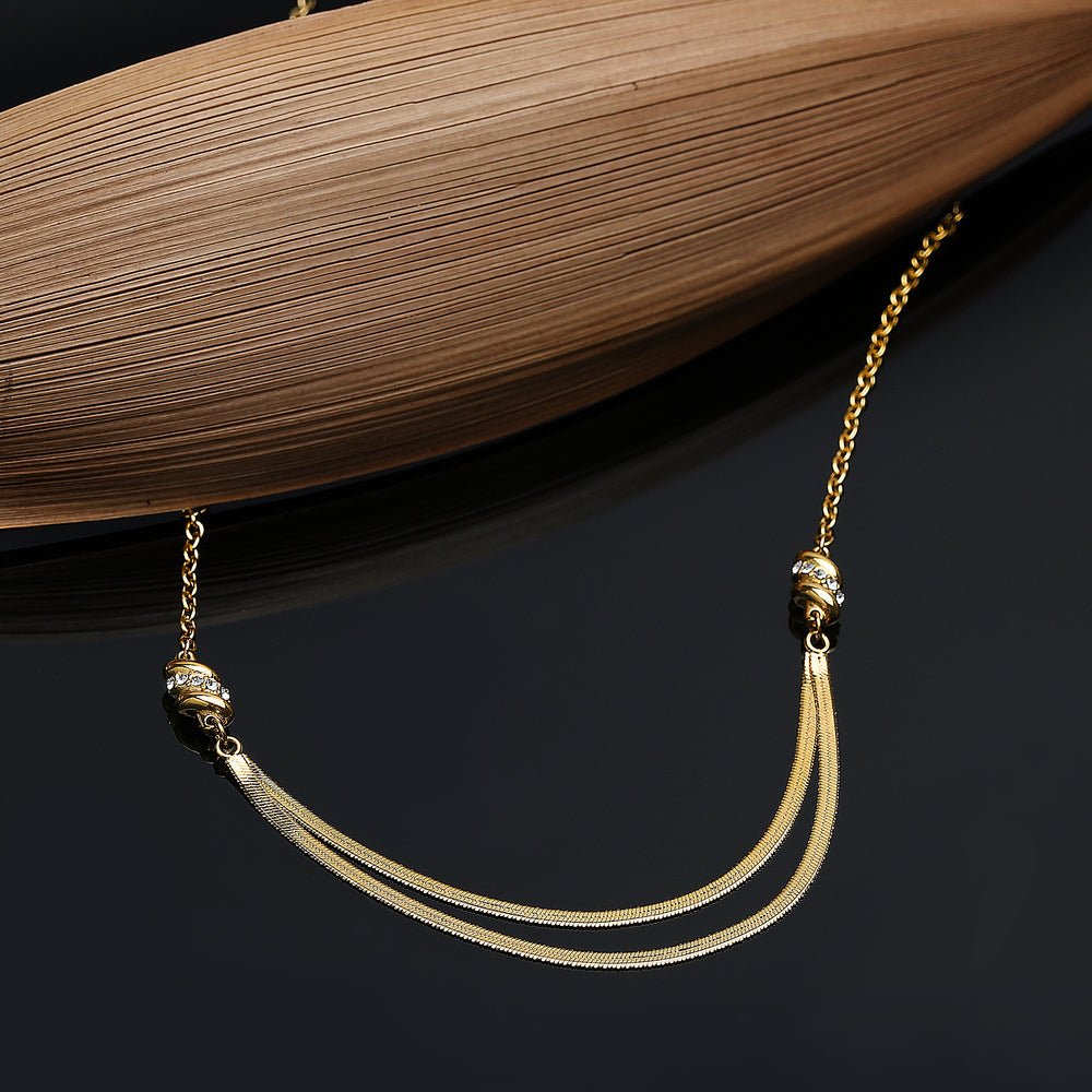 Colier Torchon auriu cu pietricele de cristal - Coliere - sawz01 - MORELLATO - Tessora