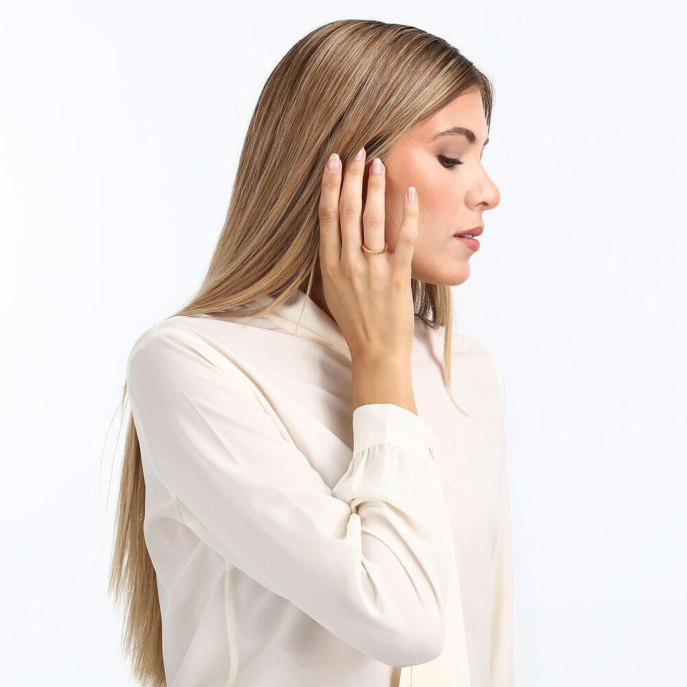 Inel auriu cu pietricica de cristal - Inele - LPS03AVV06010 - LA PETITE STORY - Tessora