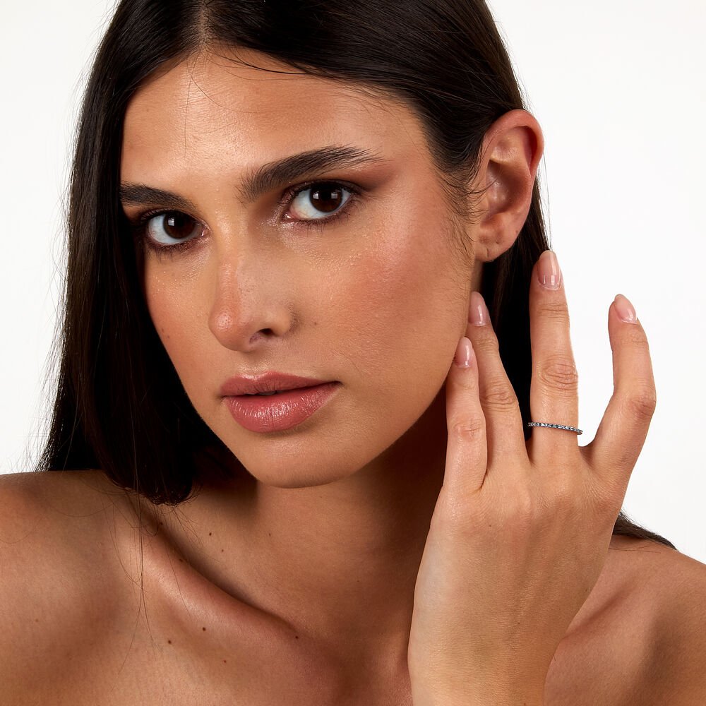 Inel de argint cu zirconiu albastru deschis - Inele - LPS03AWV23012 - LA PETITE STORY - Tessora