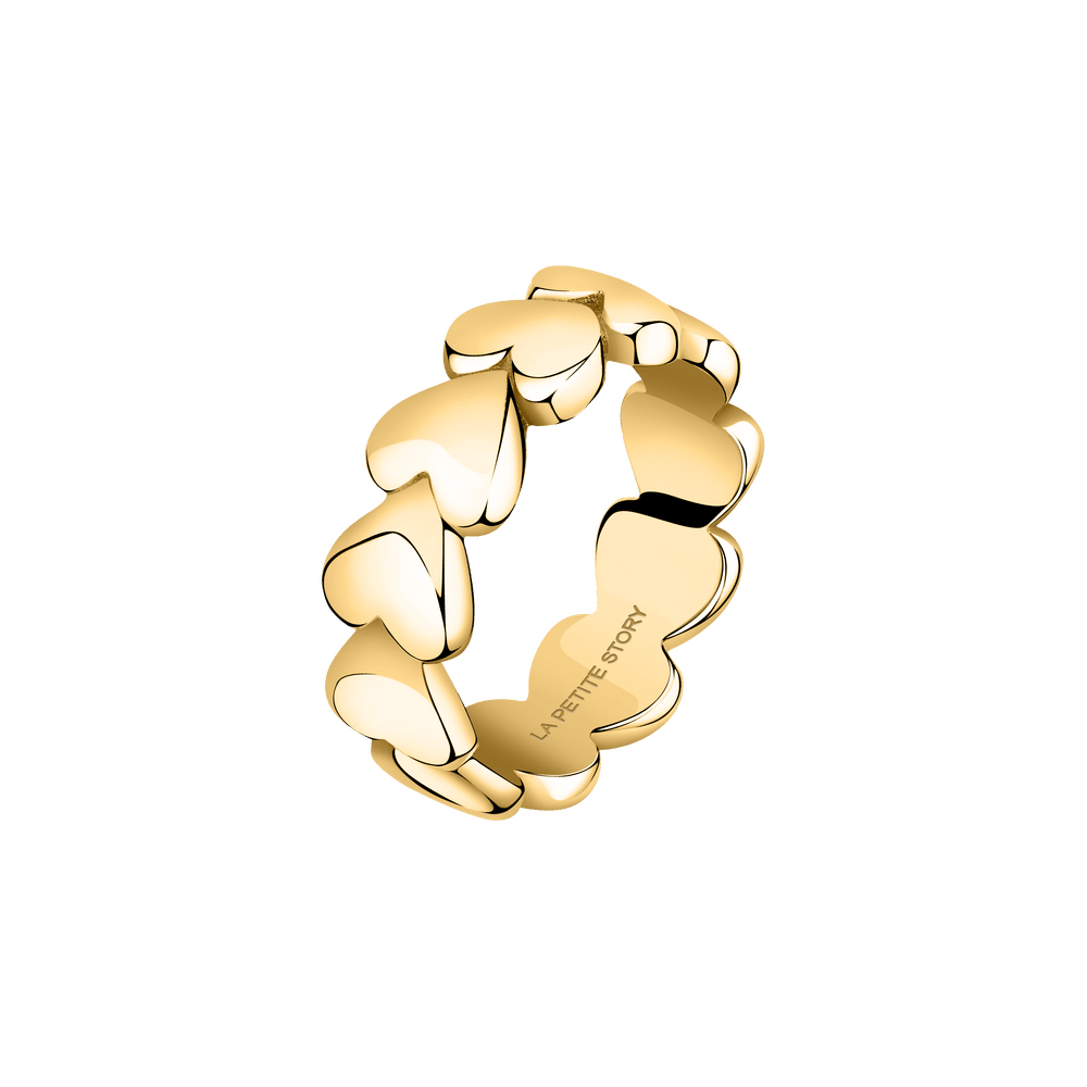 Women's Gold Ring with Hearts, LA PETITE STORY - Rings - lps03avv03012 - LA PETITE STORY - Tessora