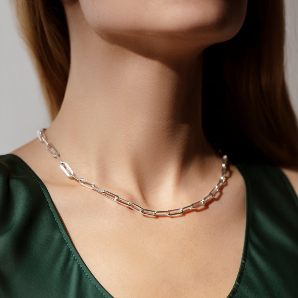 Women's necklace chain No.7 silver - plated 40 cm, Lilou - Necklaces - A03/MARKET/ANS/96 - Lilou - Tessora