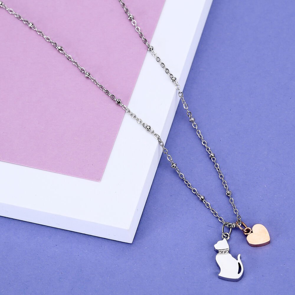 Women's necklace Talismani with cat and heart, MORELLATO - Necklaces - savl05 - MORELLATO - Tessora